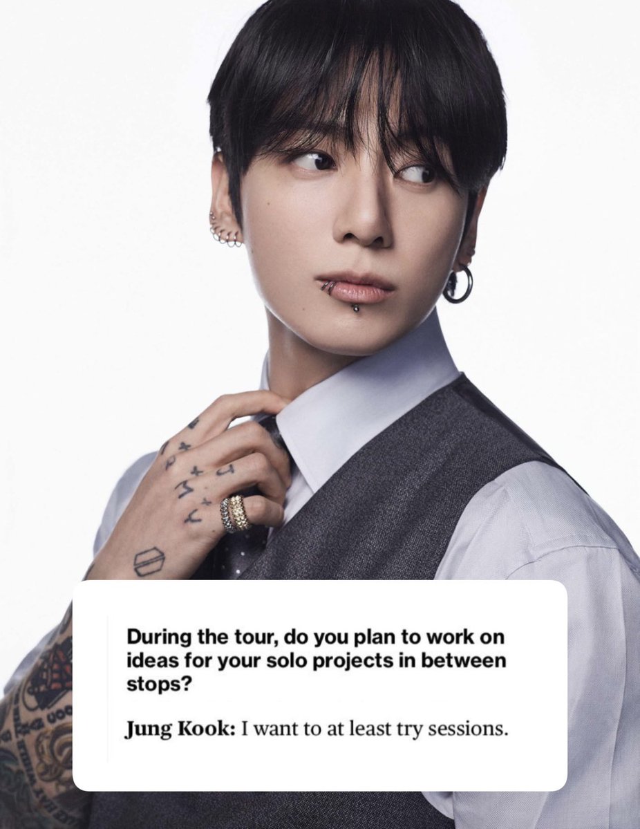 Bloomberg เปิดบทสัมภาษณ์พิเศษกับ BTS ว่าด้วยอัลบั้มใหม่ ARIRANG พร้อมเจาะลึกกระบวนการสร้างสรรค์และแผนเวิลด์ทัวร์ที่กำลังจะมาถึง 🌏🔥

👤: ในระหว่างทัวร์ พวกคุณมีแผนที่จะพัฒนาไอเดียสำหรับโปรเจกต์โซโล่ของตัวเองระหว่างหยุดพักในแต่ละเมืองหรือไม่?
🐰: ผมอยากจะลองทำ Session