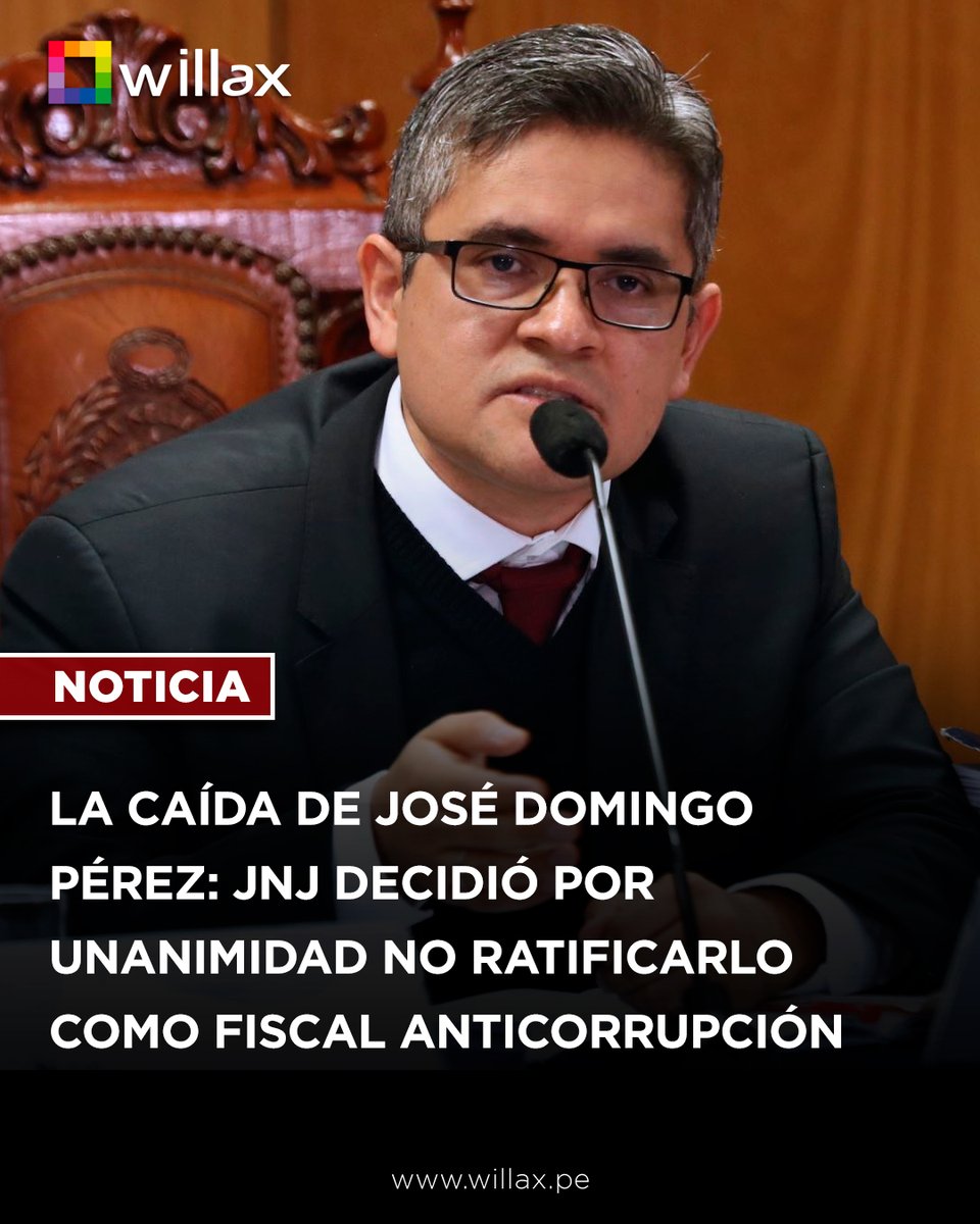 #Contracorriente | La Junta Nacional de Justicia decidió no ratificar a José Domingo Pérez como fiscal anticorrupción por falta de idoneidad y desempeño.

Conoce más 👉 bit.ly/4bxTOJq