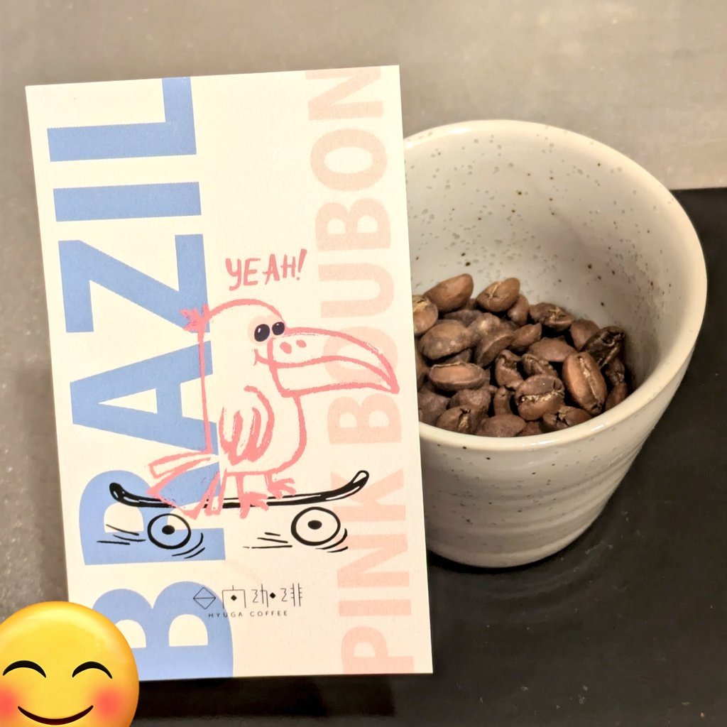 本日の珈琲。
日向珈琲のブラジル グアリロバ ピンクブルボン ブラックハニー🇧🇷