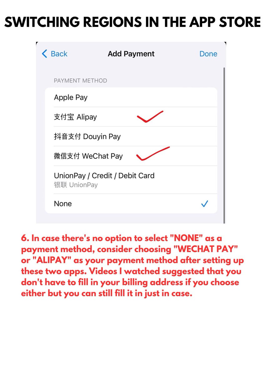 xingapsaras's tweet photo. 6.4  Downloading QQ Music for iOS users 

In order to download Chinese apps,  iOS users would need to switch the region of their app store to the China Mainland region, here's how you can do it ⬇️ https://t.co/4fTHqpeAWS