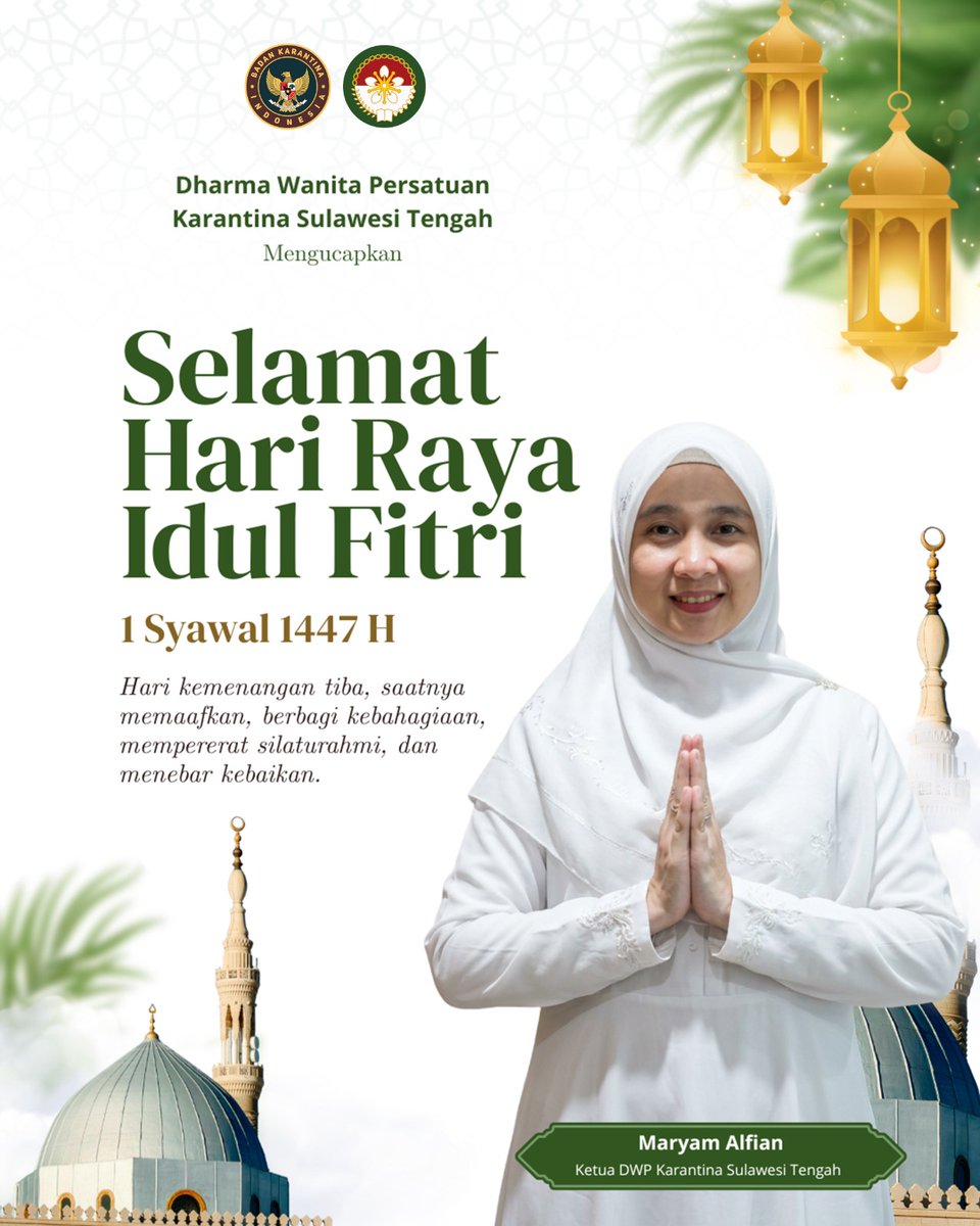 Di hari kemenangan ini, mari kita sucikan hati dan pikiran, saling memaafkan, dan mempererat silaturrahmi. 

Selamat Hari Raya Idulfitri 1447 Hijriah

Minal Aidin Wal Faizin, Mohon Maaf Lahir &amp; Batin 🙏🏼