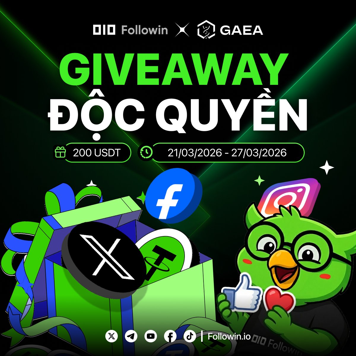 [FOLLOWIN X GAEA VENTURES] GIVEAWAY ĐỘC QUYỀN DÀNH RIÊNG CHO CỘNG ĐỒNG FOLLOWIN

🔥 Đánh dấu sự hợp tác giữa Followin và <a href="/GaeaVentures/">GaeaVentures</a> - quỹ đầu tư &amp; incubator Web3 với mạng lưới toàn cầu. Hai bên chính thức khởi động một minigame hấp dẫn dành riêng cho cộng