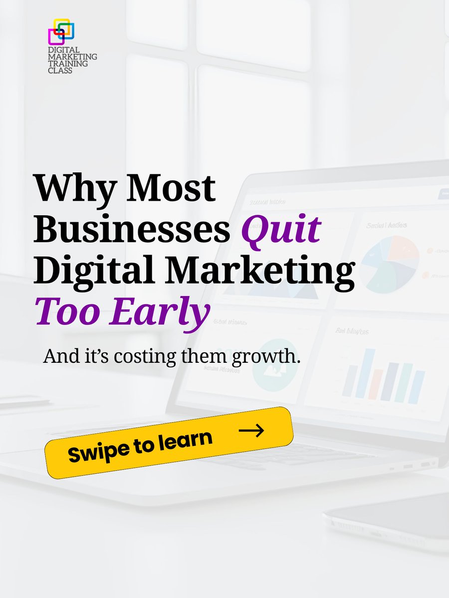 dmtclassng's tweet photo. One of the biggest mistakes businesses make?

They quit too early. Digital marketing is not instant noodles.

The first campaign gathers data.
The second campaign improves targeting.
The third campaign improves performance. https://t.co/VfEMszuzV3