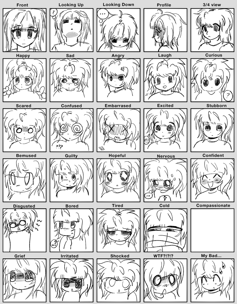 wrigaru's tweet photo. oc expressions practice! :) except you can tell i did not warm up beforehand LOL https://t.co/uP0VWA52cl