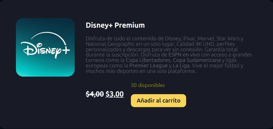 🔥 ¡PROMO ACTIVA! 🔥

Disney Premium disponible desde hoy hasta el domingo 🎬✨

Compra directa en nuestra web 👇
 cuentasentretenimiento.com/producto/disne…

🚀 Aprovecha antes que termine