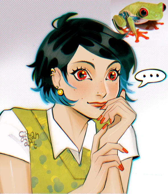 frog girl enjoying her daily dissociation time