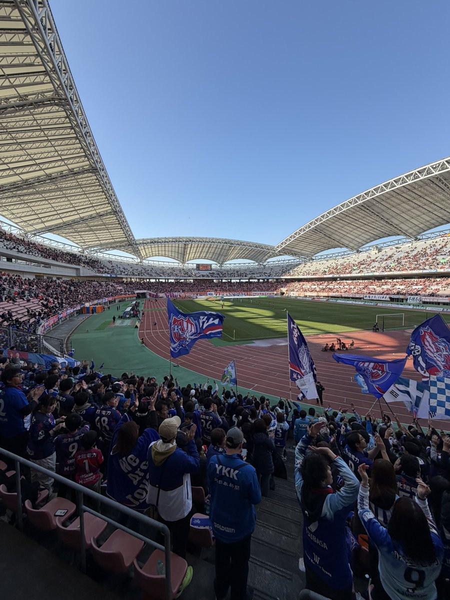 kageoko's tweet photo. 3/20 第7節 富山 3-2 新潟

地元選手2人がブチ込む素晴らしい勝利

そして平尾今季初スタメンだったけど良いセーブもあったからまだまだやれる選手なので期待大！

積み上げていこう勝点3‼️
今回もコレオのご協力ありがとうございました！

 #カターレ富山 #kataller https://t.co/3UqwI4eqb6