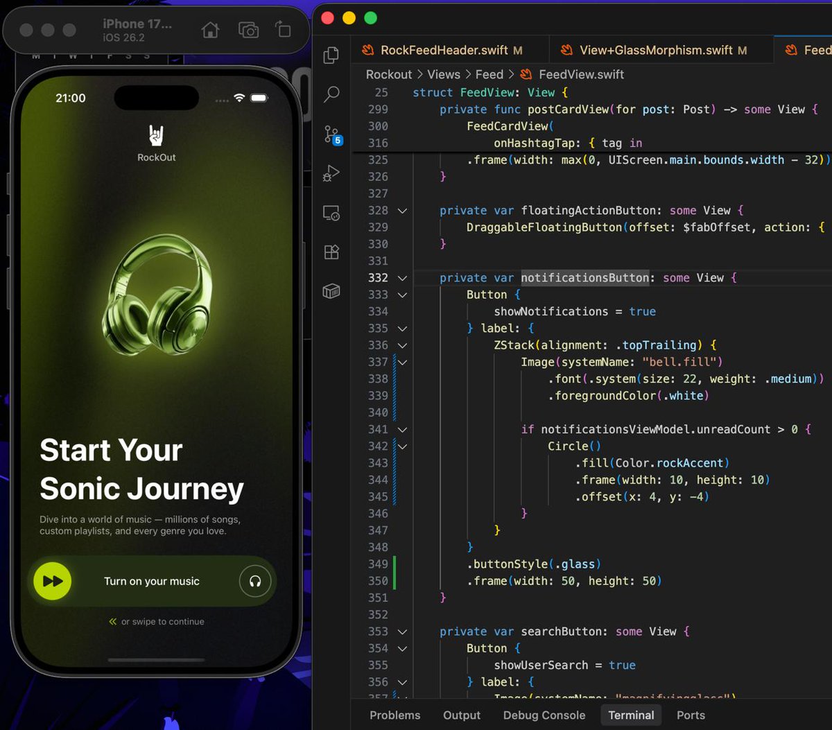 heyricky__'s tweet photo. Building my first music app. I mean my first reall music app, not the music player I built years ago 😂😂

Mesh gradient really is beautiful with more noise isn't it? https://t.co/58KxpGP3l3