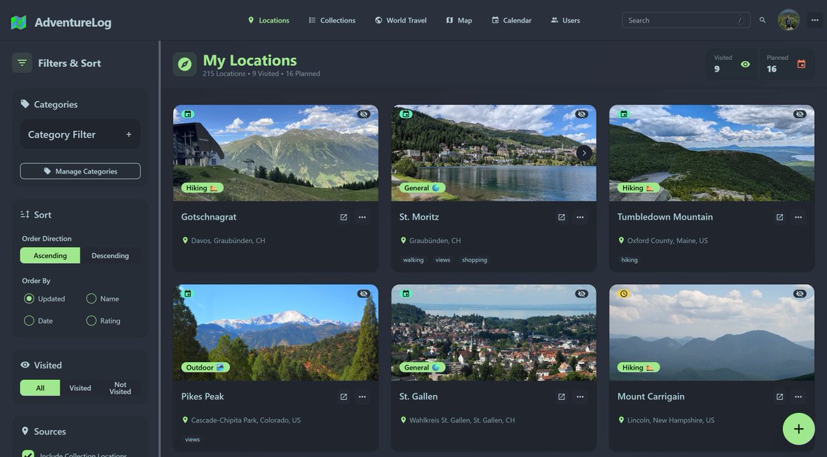 KanikaBK's tweet photo. 🚨 WOW! Someone just open sourced a travel journal that remembers everywhere you've ever been. 100% OPEN SOURCE

Every country. Every region. Every adventure. On your own server.

It's called AdventureLog.

A beautiful travel tracker you own completely. No subscription. No company holding your memories. No ads between your photos and your stories.

Not a travel blog.
Not a spreadsheet.

A living world map that fills in as you live your life.

Here's what it does:
→ Every place you visit gets pinned on an interactive world map with the date, photos, ratings, and your own notes
→ Your dashboard shows exactly how many countries and regions you've explored with a live world travel scoreboard
→ Plan future trips day by day with full itineraries including flights, checklists, notes, and links
→ Invite friends and family to plan together on the same trip in real time
→ Upload your hiking trails and activity files so the map shows your actual route, not just a pin
→ Share any adventure or trip via a public link or keep it completely private
→ Switch to satellite view for a 3D look at everywhere you've been

Here's the wildest part:

A college student built this because every travel app he tried was either too expensive, too ugly, or locked his data behind a company's servers.

So he built his own.

It now has 57 contributors, a Discord community, a corporate sponsor, and 23 releases. What started as one person tracking their own trips became the travel app thousands of people were waiting for.

2.8K GitHub stars.
GNU GPL v3 License.