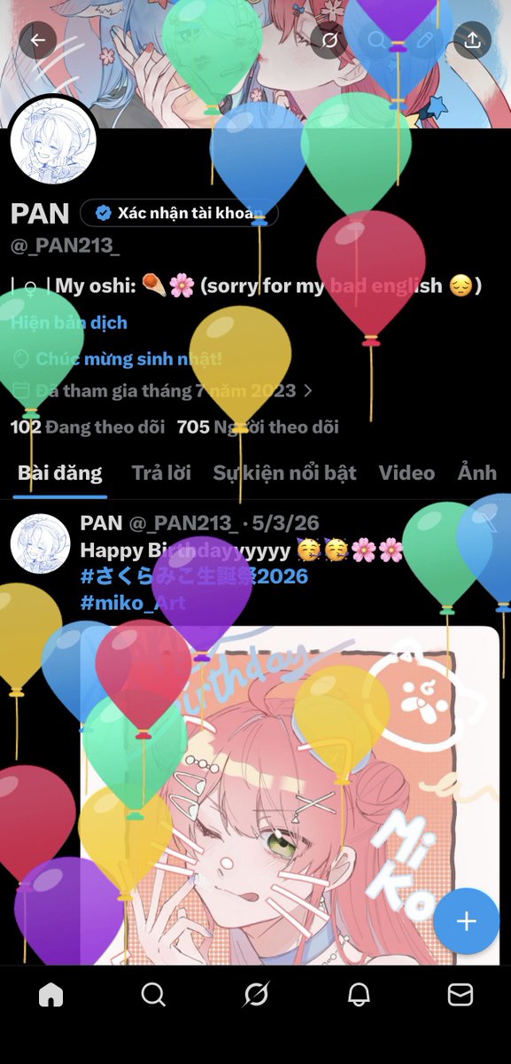 Yeeeee! Happy birthday to meeee! ╭(ˊ•͈ ꇴ •͈ˋ)و ̑̑
And thank you to my 705 followers 🙇‍♀️ (´｡• ω •｡`) ♡