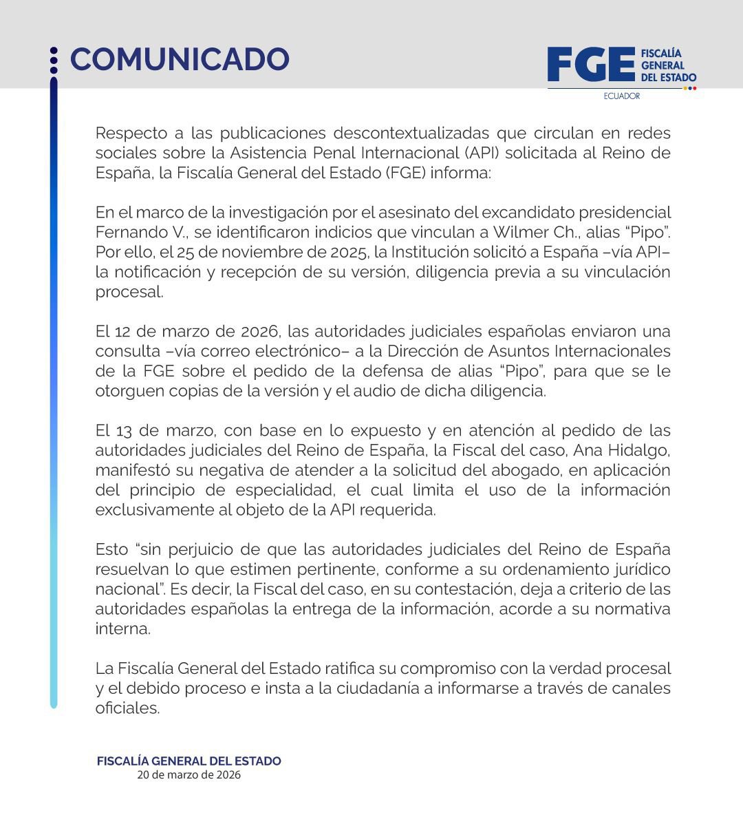 Fiscalía Ecuador tweet media