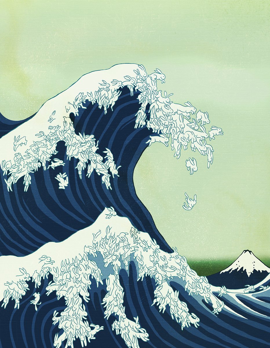 kozyndan's tweet photo. @Mr_Sunflower_ Original #bunnywave take on Hokusai's "Great Wave off kanagawa" that we made in back in 2003 . #kozyndan
https://t.co/72NnJBUbVI https://t.co/5epnxqc05k