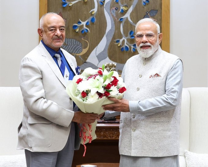 SocioMediaX's tweet photo. Lieutenant Governor of Andaman & Nicobar Islands meets Prime Minister