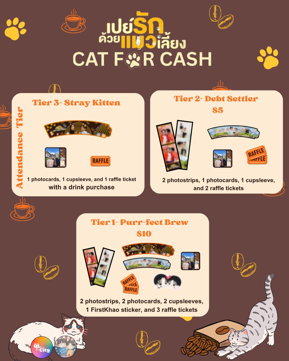 QLintheCity's tweet photo. Are you a Stray Kitten ๐ฑ or already at Purr-fect Brew ? ๐พโ
Check out our tier for A Purrfect Cat for Cash Cupsleeve
Each tier comes with its own surprises so choose wisely ๐
#qlinthecityevents #apurrrfectcatforcashcupsleeve #blseries #catforcash #firstkhaotung https://t.co/1vLoF1flKg