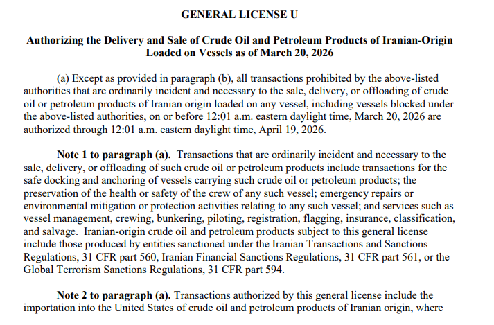 RSprouseNews's tweet photo. #Breaking Treasury lifts sanctions on Iranian oil -- countries can buy Iranian oil through April 19 without penalty. https://t.co/wfrgVG7Md5