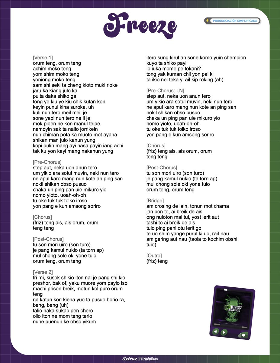 letrazfunetikas's tweet image. Stray Kids 'Freeze' | Letra Fácil (Pronunciación)
Video: youtu.be/AQAEJIP9KCM
#StrayKids #Freeze #Letras #Pronunciación