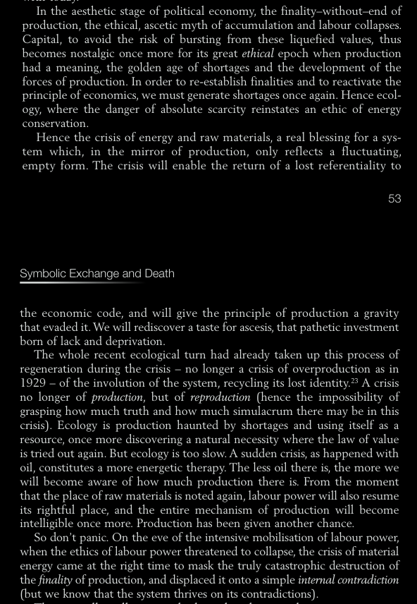 If the end of the world was possible through wordly elements, it would have happened countless times over by now. Scarcity in particular is almost overtly on the world's side.