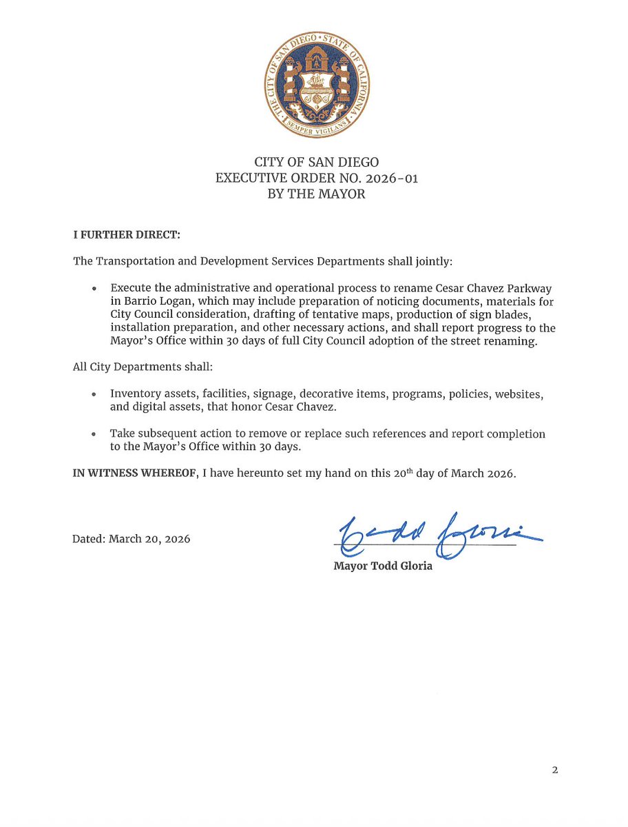 San Diego Mayor Todd Gloria tweet media