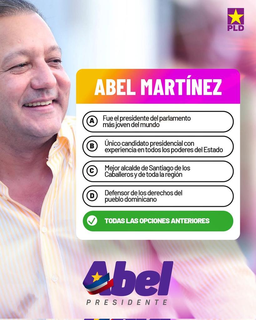 MartinezAnica's tweet photo. Experiencia comprobada, compromiso con el bienestar del pueblo dominicano y valentía para resolver los problemas. ✅

¡El pueblo dominicano merece un presidente preparado para transformar la República Dominicana! 💜 https://t.co/0iEqIaTvHz
