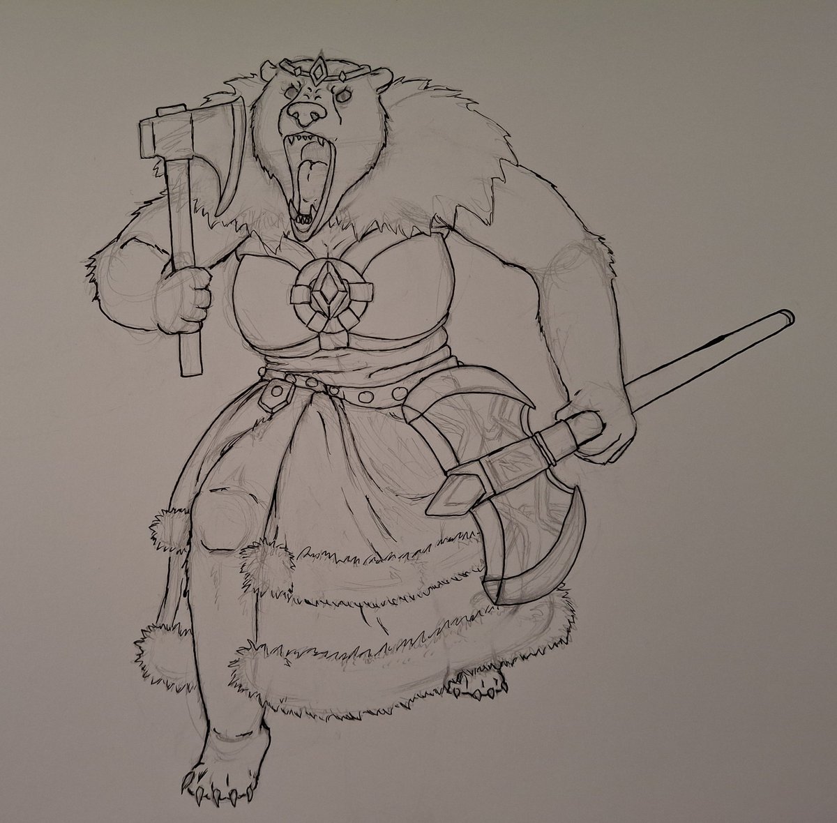 Mariah_Mortimer's tweet photo. Got DnD coming up soon, gotta finish my character!

There's some small mistakes I didn't see before I inked it, but it's ok. I'm drawing stuff I never drawn before &amp; I'm pretty pleased w/ what I have so far!
Finished product will be on 🦋 https://t.co/jm3g4xzvgS
