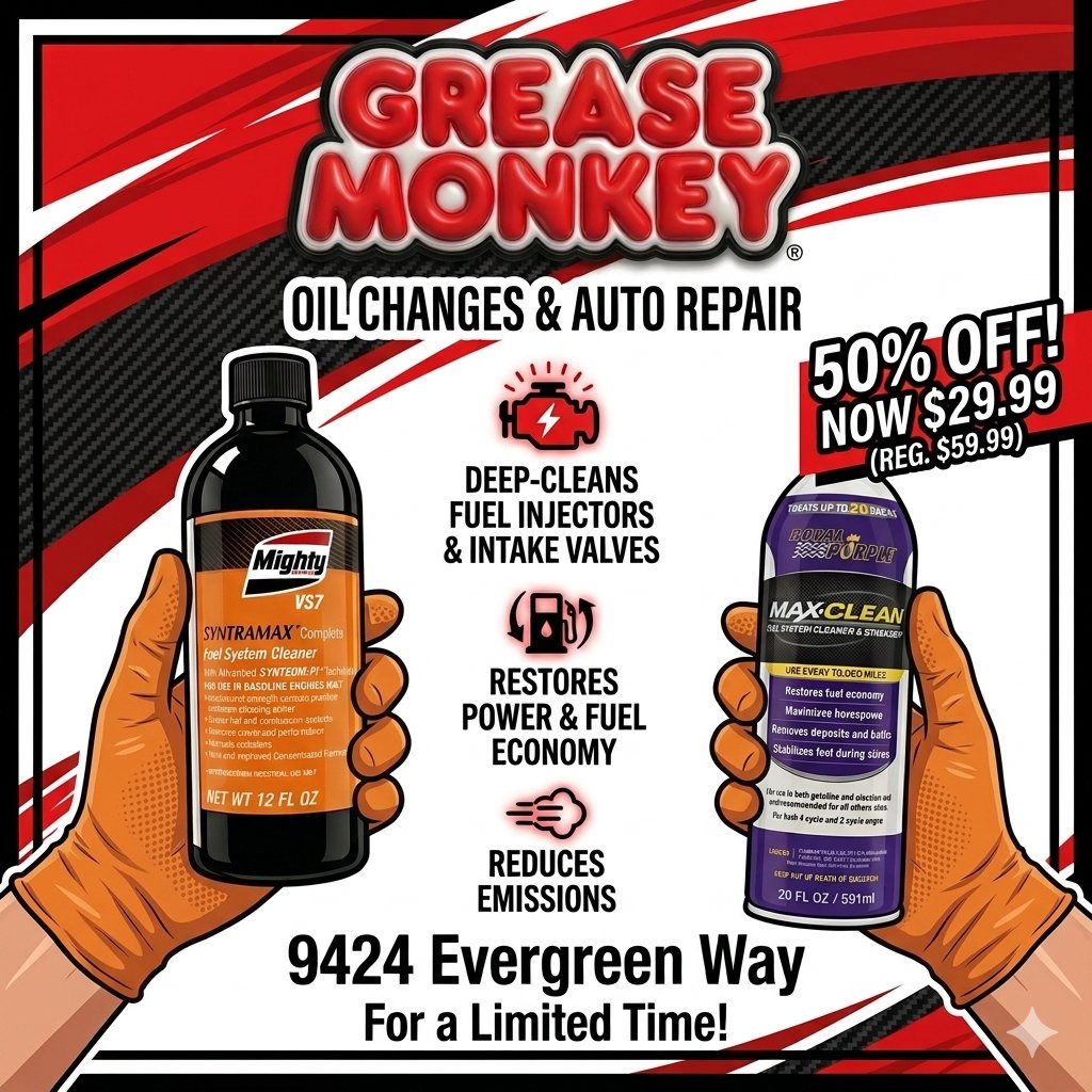 GreaseMonkey942's tweet photo. 📣 50% OFF FUEL SYSTEM CLEANER! 📷
Is your car feeling a bit sluggish after the winter? Restore its original power and performance with a professional Fuel System Cleaner service at Grease Monkey!

Regularly $59.99, it’s now just $29.99
#FuelSystemCleaner #SpringSale https://t.co/DMowYsb5T8