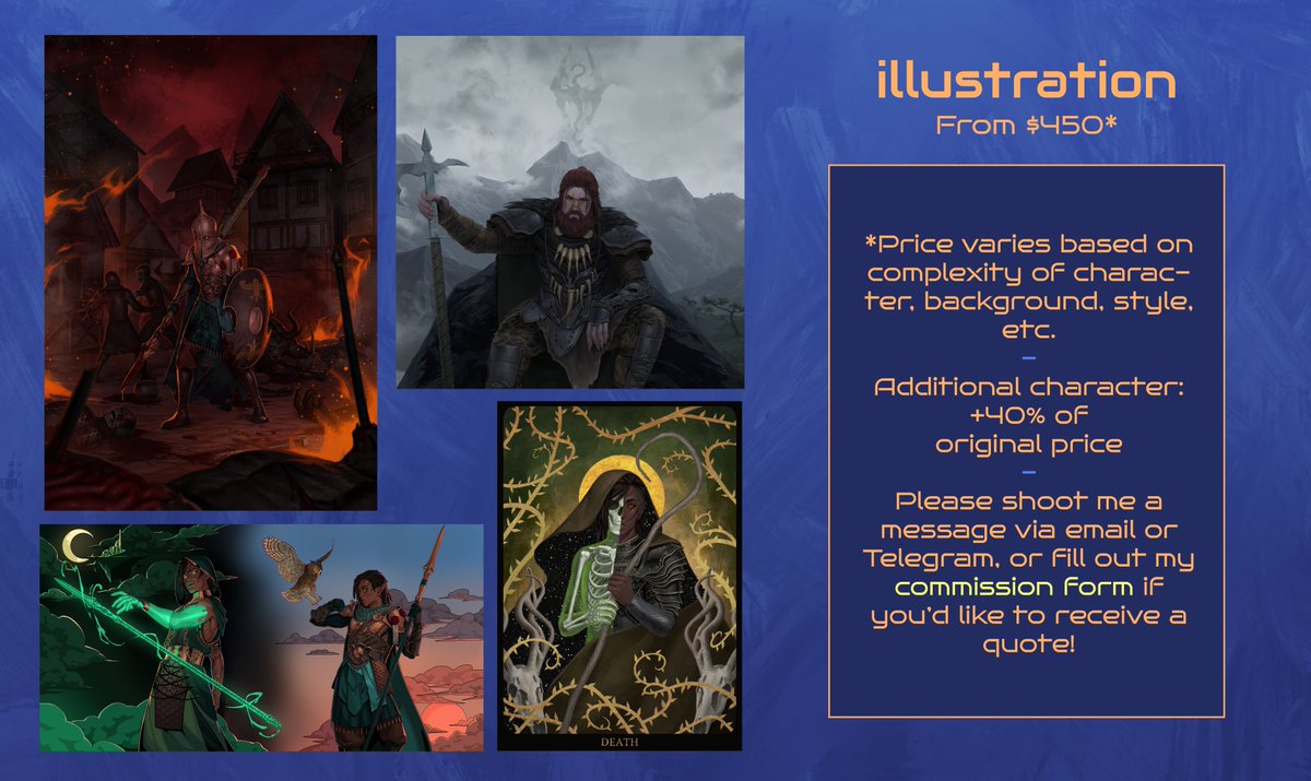 Quick reminder that my comms are open! You can find all the info as well as my request form at the 🔗 below, but feel free to shoot me a message with any questions <3