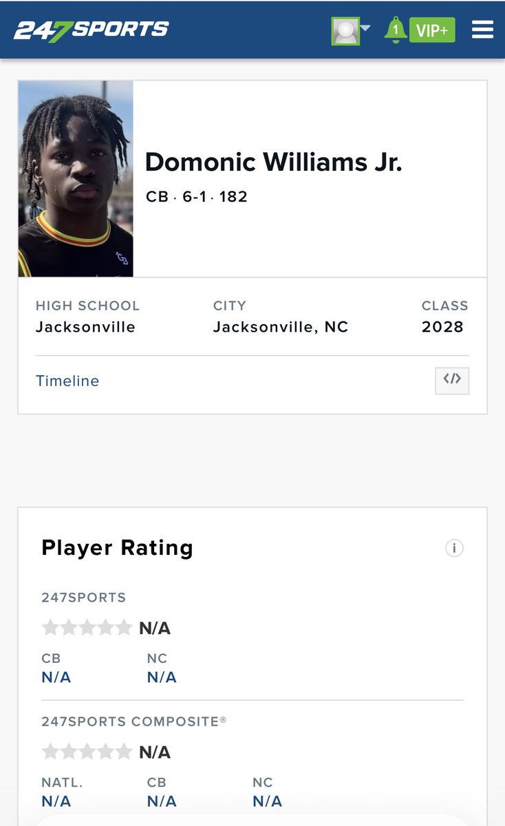 Domonic Williams Jr. ‘28 DB 6’0 190 tweet media