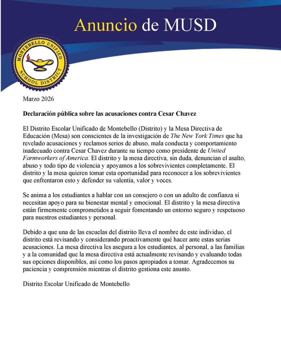 Montebello Unified tweet media