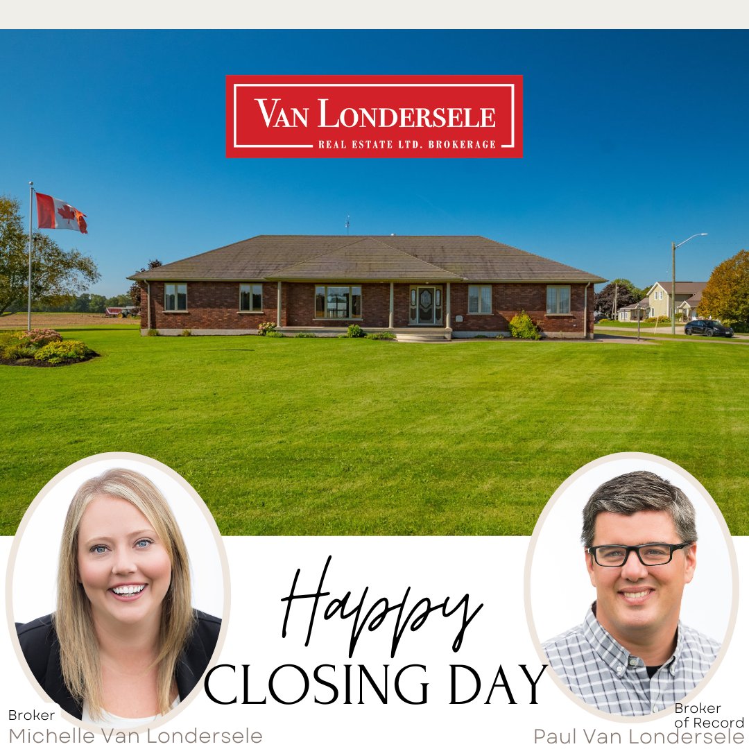 Congratulations to Paul and Michelle’s clients on this successful closing day!

🌱Van LonderSELE TO Van LonderSOLD🌿

Paul Van Londersele, Broker of Record
☎(519) 428-5763
Michelle Van Londersele, Broker
📞(519) 429-5682
✉vresold@gmail.com
 vanlondersele.ca