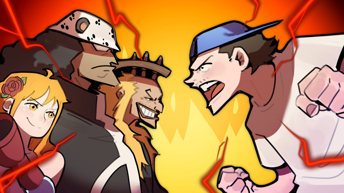 AJDOSTUFF's tweet photo. Day 1 of trying to convince @REALJackTheBus to let me do one of his thumbnail!

This one is from his latest stream he was 1v1 the audience (the characters on the left are the ones that cooked him) https://t.co/Dw7I2s8Xi1