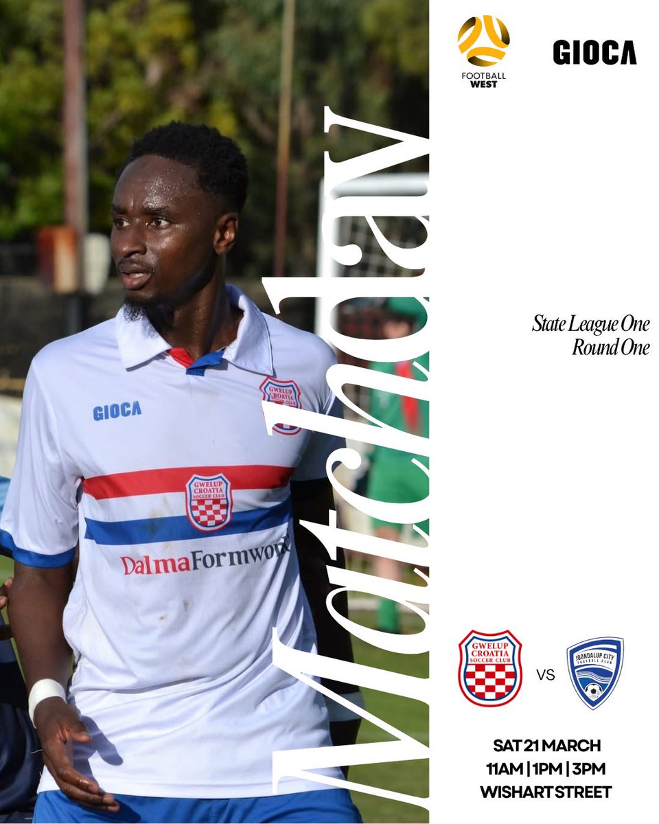 MATCH DAY | This is it!

All of the blood, sweat and tears through pre-season have led to this moment!

We host <a href="/JoondalupCity/">Joondalup City FC</a> in our first league game of the 2026 season.

⏱ 3pm

📍 Croatian Sporting Complex

📺 streamer.com.au/match/5982

🔴⚪️🔵

<a href="/FootballWest/">Football West</a> #RedWhiteBlue