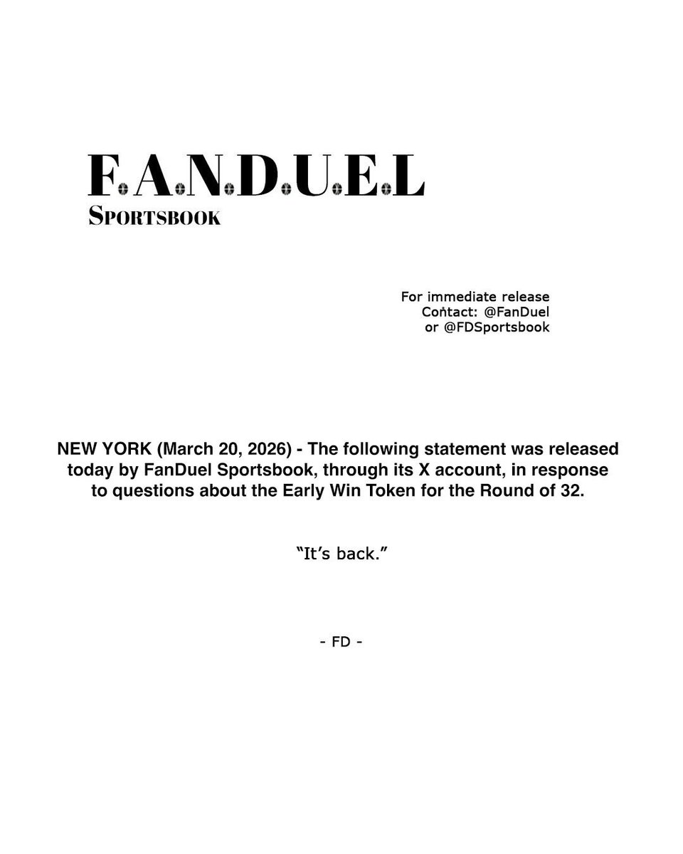 FanDuel Sportsbook tweet media