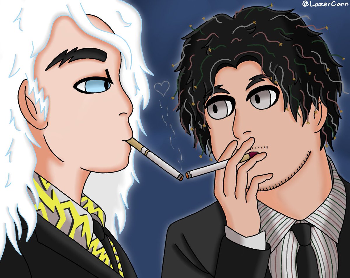 LazerCann97's tweet photo. I just wanted to draw them in suits, they love doing everything together.  💙
#dateeverything #eddieandvolt
#dateeverythingfanart #eddieandvoltfanart https://t.co/wpwi1eCelC