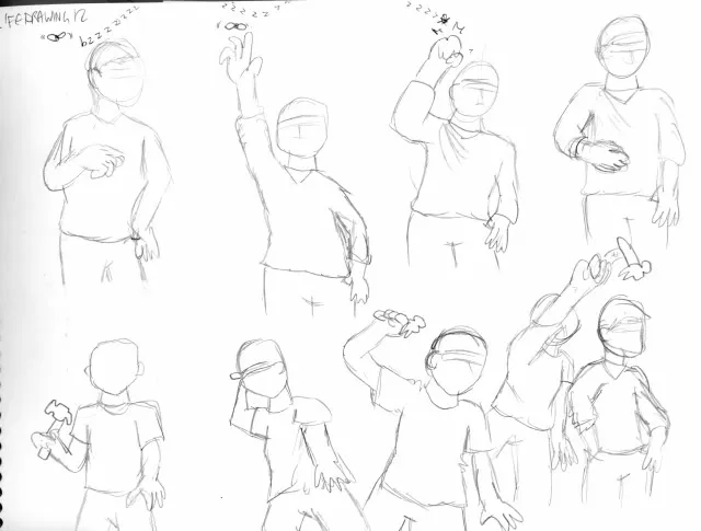 (November 11, 2008)

"For the classes we only had a minute or so to draw each of the poses that were made, we each did a pose for the rest of the class so it went round in a circle. Hopefully you will be able to see some sort of progress!"
