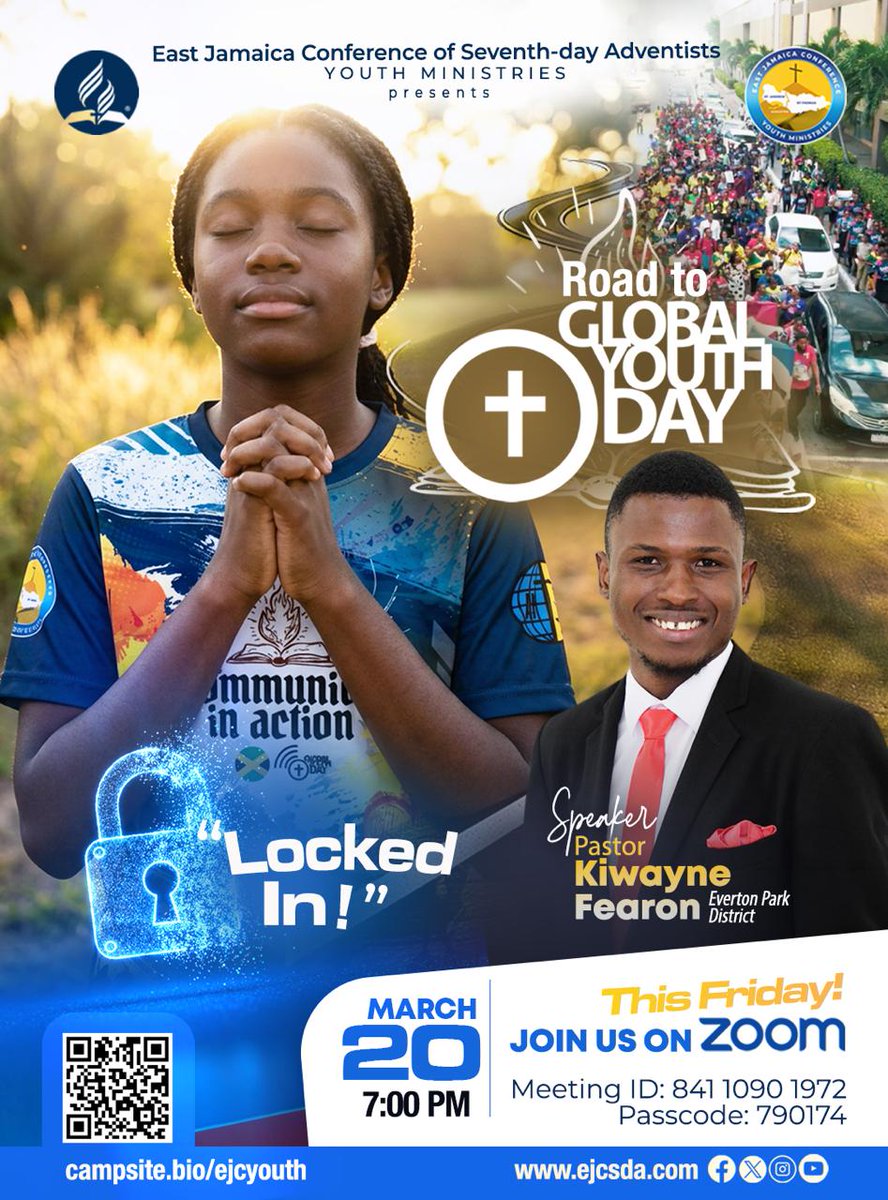 Happy Sabbath. Join us for Locked In with  Pastor Kiwayne Fearon - Global Youth Day Vespers Service March 20, 2026 at 7pm EST
youtube.com/live/tLrOxqeoz…
