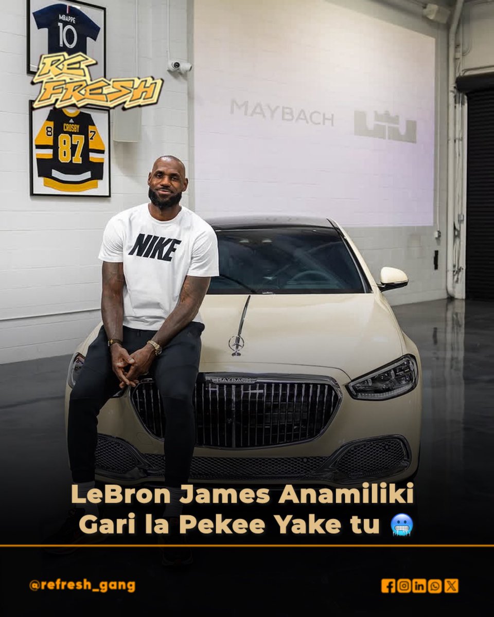 RefreshGang's tweet photo. #Connect LeBron James ameonyesha Mercedes‑Maybach S 680 yake ya kifahari, iliyotengenezwa maalum kupitia program ya MANUFAKTUR. Gari hili ni la kipekee, limebuniwa kwa mahitaji yake binafsi na lina logo yake. Zipo mbili tu duniani, moja kwake, nyingine ikionyeshwa hivi karibuni. https://t.co/dlhQavzeRp