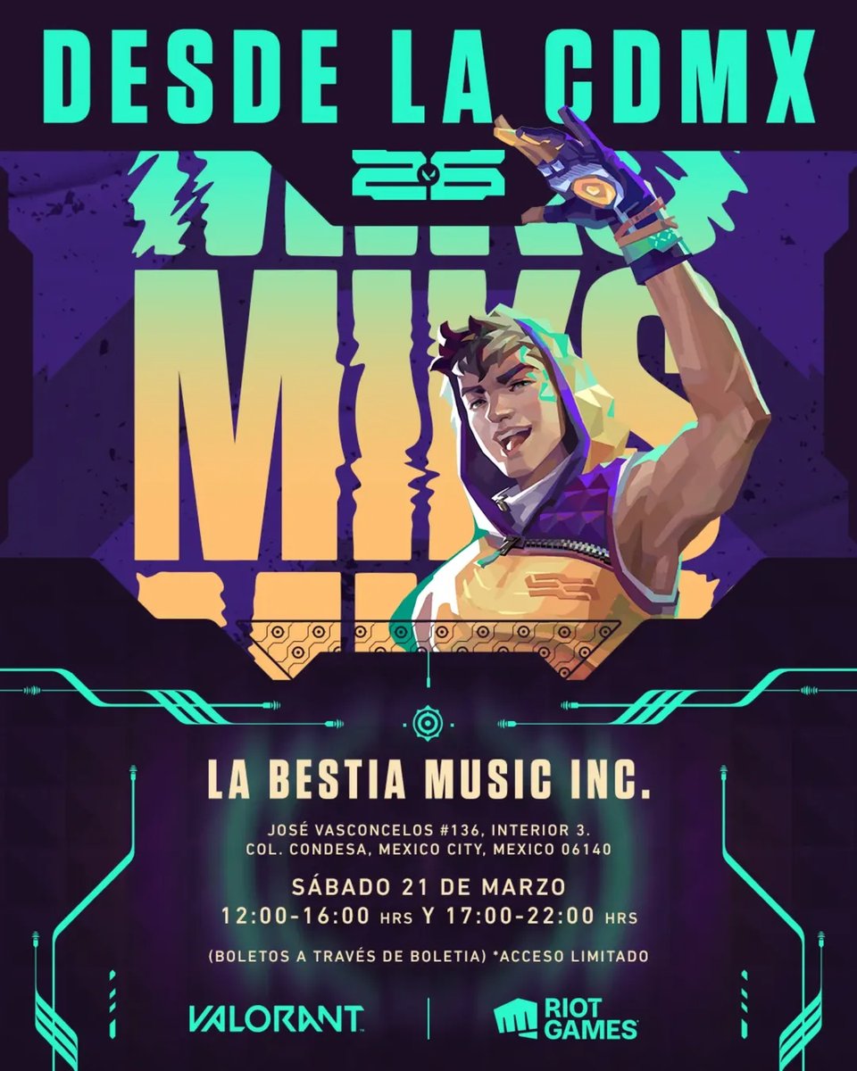 BEATOFICIAL's tweet photo. Este sábado vive el evento especial donde la música, el gaming y la comunidad se unen en un mismo lugar para disfrutarlo al máximo🔥 Llega VALORANT con una experiencia única 🎮
🐝 https://t.co/Us0hQS5n93 | 100.9 FM
#Valorant #CDMX #Gaming #QuePlan #CDMX #beatnews https://t.co/SjxAKWLWmA