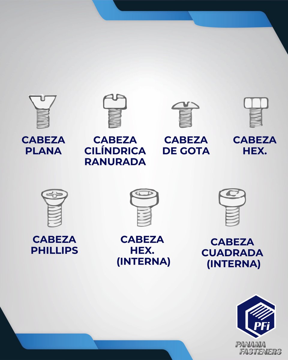 panamafasteners's tweet photo. Cada cabeza cumple una función🔩Cada función necesita el tornillo correcto✅ https://t.co/LcfT7lxULr
