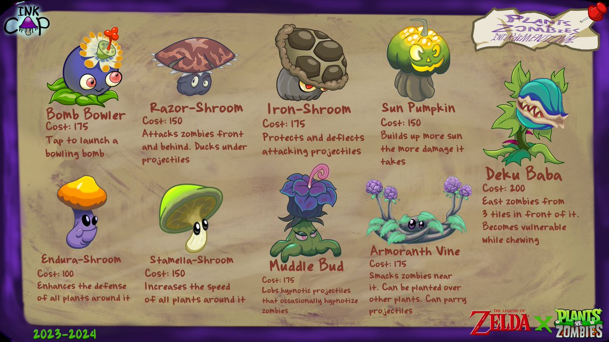 inkwell600's tweet photo. Plants of Hyrule!
The majority are from BOTW and TOTK but like... shhh. I'm making more. Shush
#legendsofzelda
#plantsvszombies
#botw https://t.co/pWjHcqAkQV