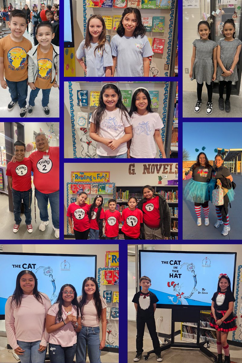 vvillarreal31's tweet photo. Cowboys 🤠 turned an ordinary Thursday to a crazy 🤪 hair day &amp; twin 👬day to celebrate Read Across America. It was a fun Cat in the Hat 😃 day at Riverside ES. @RiversideEleme2 @YsletaISD @PK8Academics @YISDLibrarySvc #RiversideCowboys #ReadAcrossAmerica  #KeepReadingCowboys https://t.co/a6lMvr1iEj