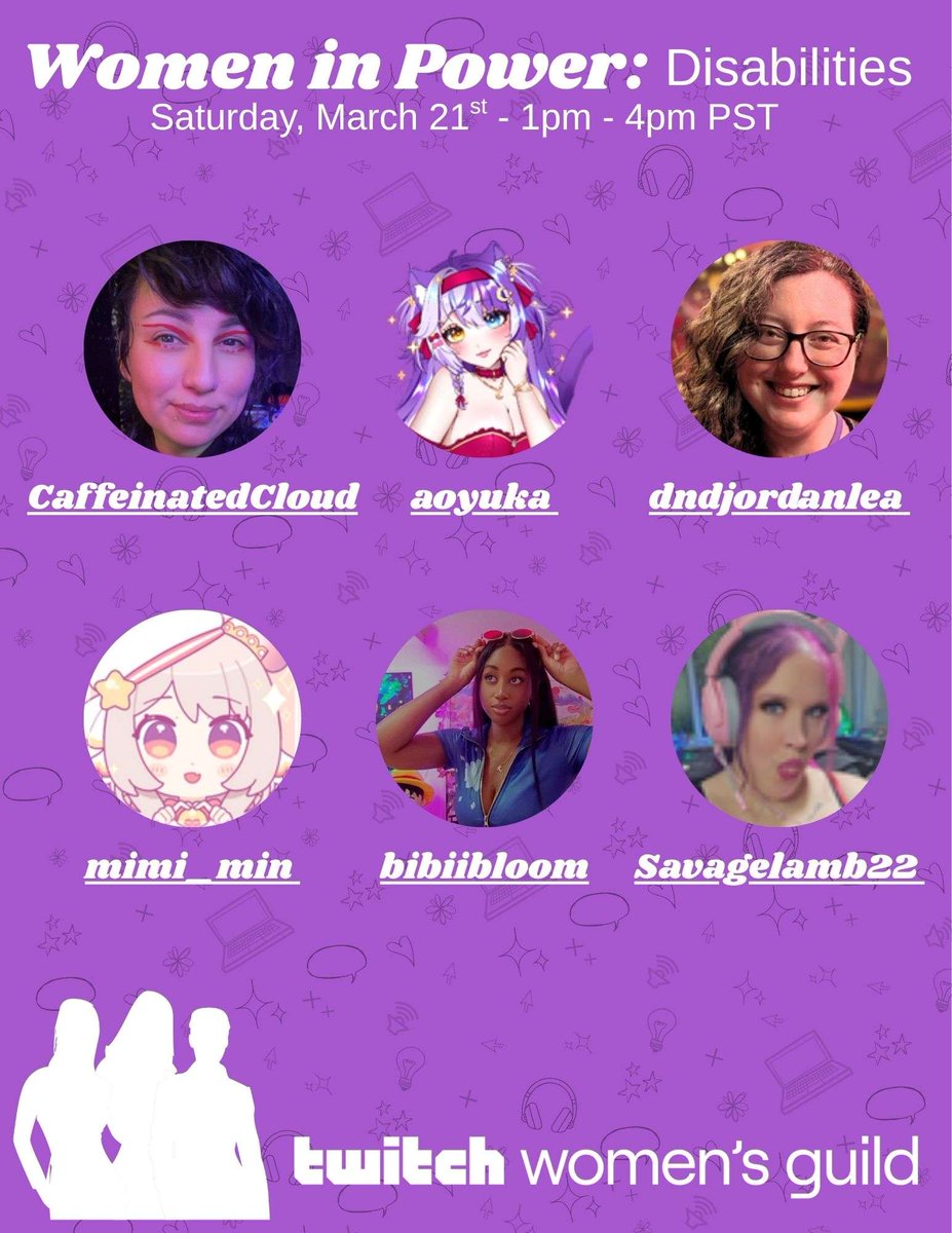 aoyukattv's tweet image. Hey y'all! 

Tomorrow 9PM CET/3PM CDT, I'll be joining a panel with five other members of the #TwitchWomensGuild, celebrating #WomenInPower! 

We hope that by being open about our experiences as disabled creators, we can fight stigma and inspire others facing similar challenges!