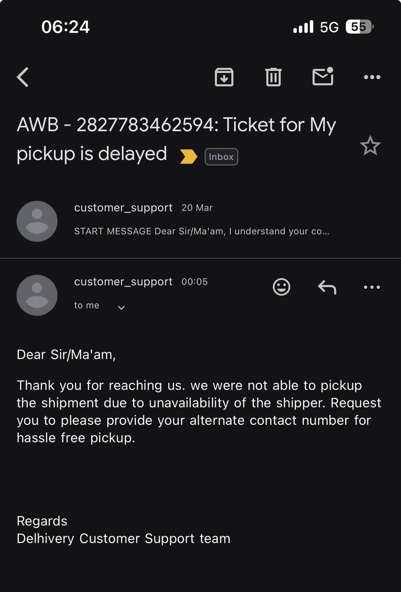 AMDUNGDUNG's tweet photo. @help_delhivery Your customer support keeps blaming rather than providing any resolution. https://t.co/XCxZaPvjsG