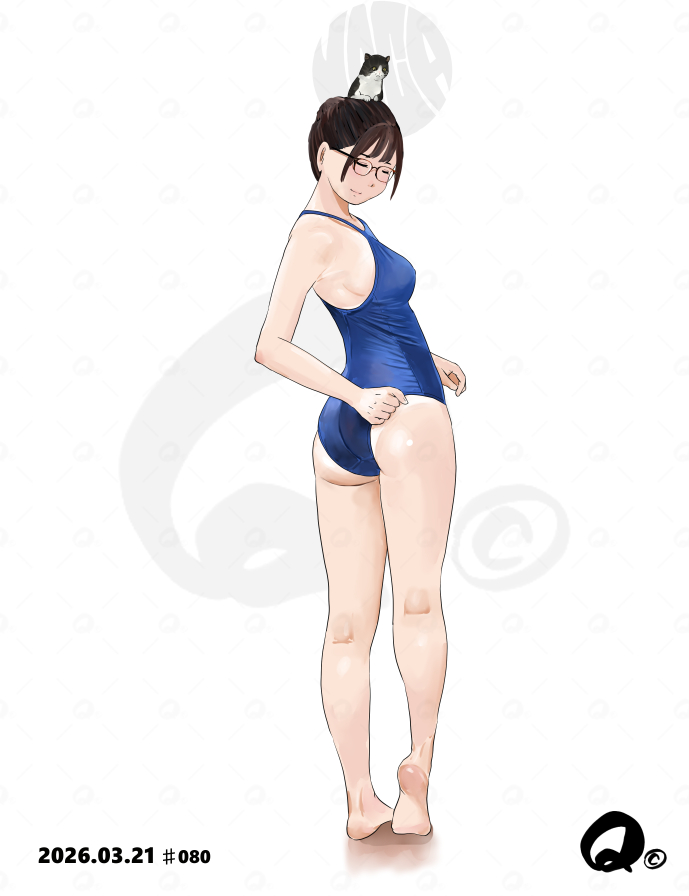 見てほしいのはお尻じゃなくて水着の皴ね😏 