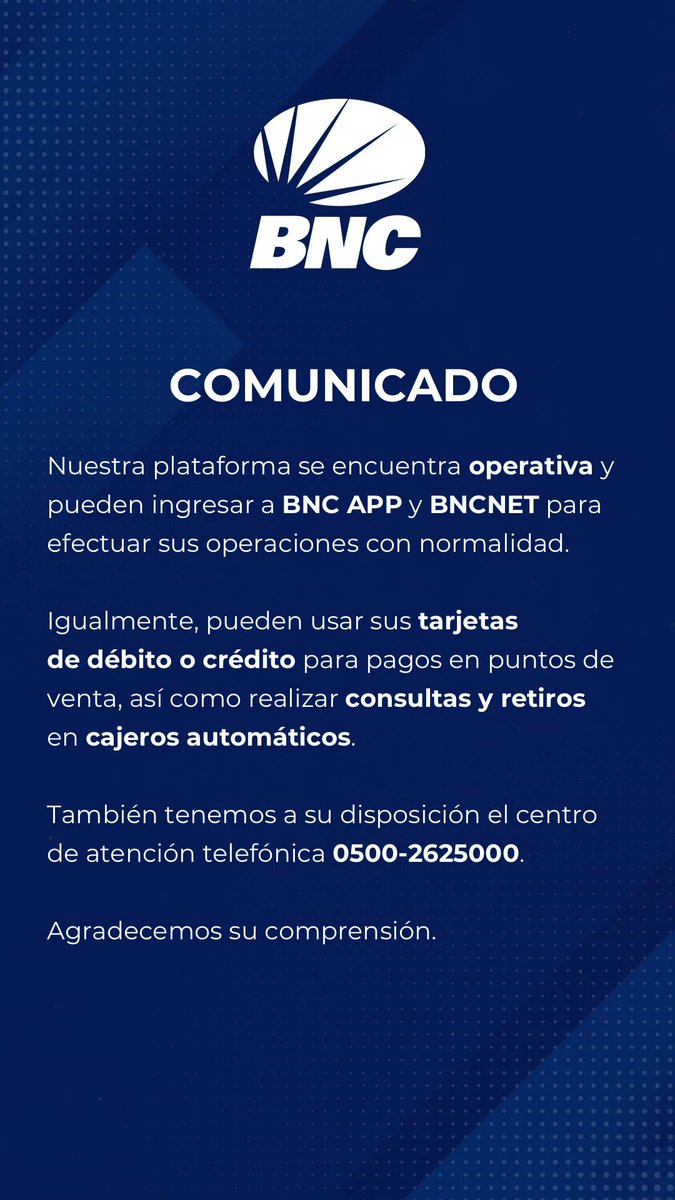 Banco Nacional de Crédito tweet media
