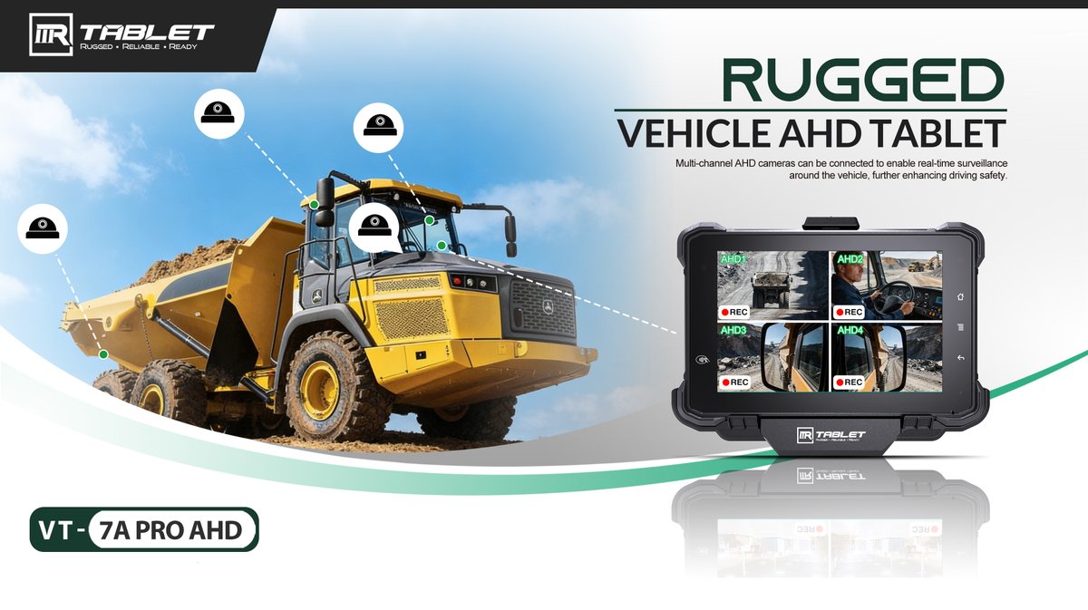 3Rtablet's tweet photo. ✨NEW LAUNCH | The AHD Version of 3Rtablet’s Latest 7-Inch #RuggedTablet (VT-7A PRO AHD)  

Meet the upgraded rugged device built for driving assistance &amp; industrial scene, engineered to solve on-road &amp; off-road vehicle application challenges. #AHDtechnology https://t.co/U0AORUkxOk