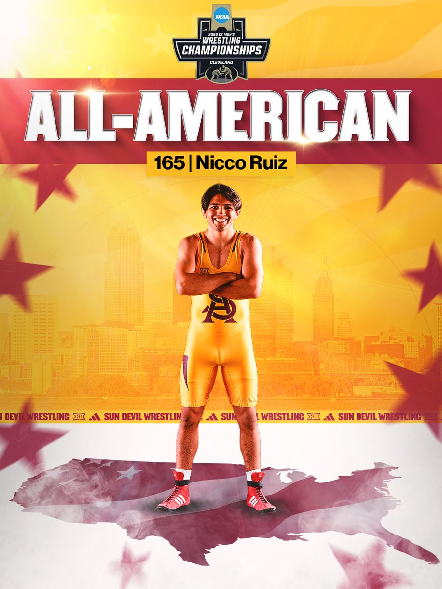 NICCO RUIZ IS AN ALL-AMERICAN 

He knocks off No. 7 Max Brignola (Lehigh), 8-2, to earn the first AA honors of his career 😈

#ForksUp /// #MadeForMarch