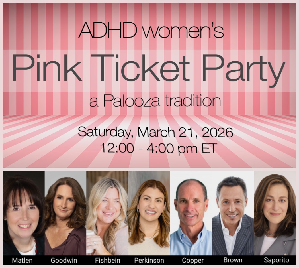 TerryMatlen's tweet photo. Join me tomorrow (Sat, March 21) at the Pink Ticket Event at ADHD Women’s Palooza. Talk to the experts!  12 PM ET. Grab a seat: https://t.co/hbmslkvwMd
Connect, bring your questions.
Miss the Palooza? Own every session:
https://t.co/hbmslkvwMd
Hope to see you there! https://t.co/nuS5nBQIrU