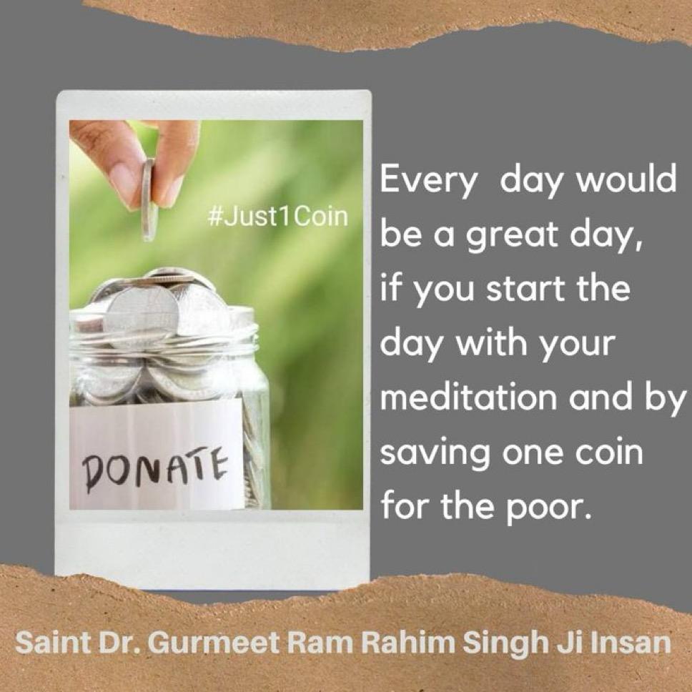 jyotiin33898735's tweet image. Everyone seeks peace and happiness, yet few know the path. Saint Gurmeet Ram Rahim Ji inspires saving daily through #Save1Coin to help the needy, teaching that selfless service, love, and meditation bring true fulfilment in life.