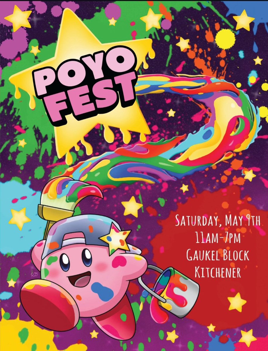 stillafan7's tweet photo. My entry for the Poyo Fest Poster Contest
It was requested to show the progress of the entry. And after many hours of of digital work (and some size adjustments), this is the end result.
I wish everyone who participated good luck! :)
#poyofest #kirby #contestentry #fanart https://t.co/pBj7IywjAF
