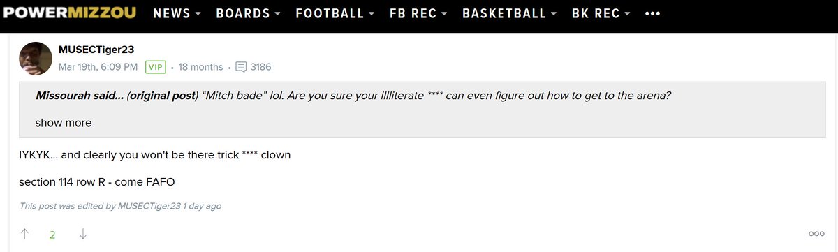 BoardGeniuses's tweet image. If anyone is at the #Missouri game and wants to fight MUSECTiger23.  You now know where to find him.